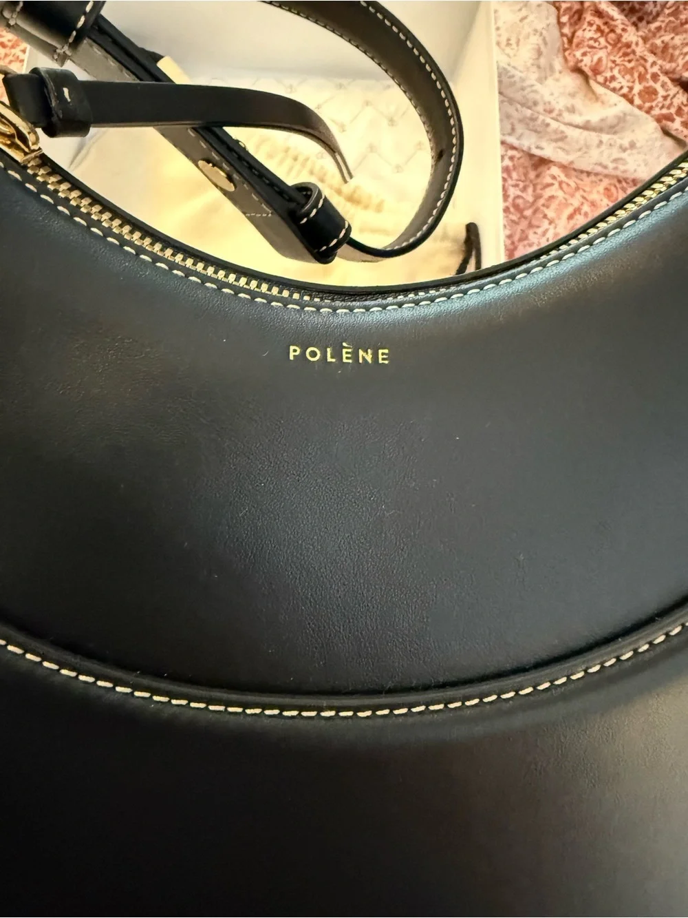 Polene Numero Dix Hobo in Smooth Black